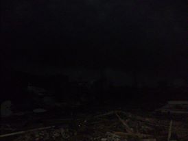 Part of the Tuscaloosa Alberta  area in the dead of night after the storm. Photo Credit: Janece Maze